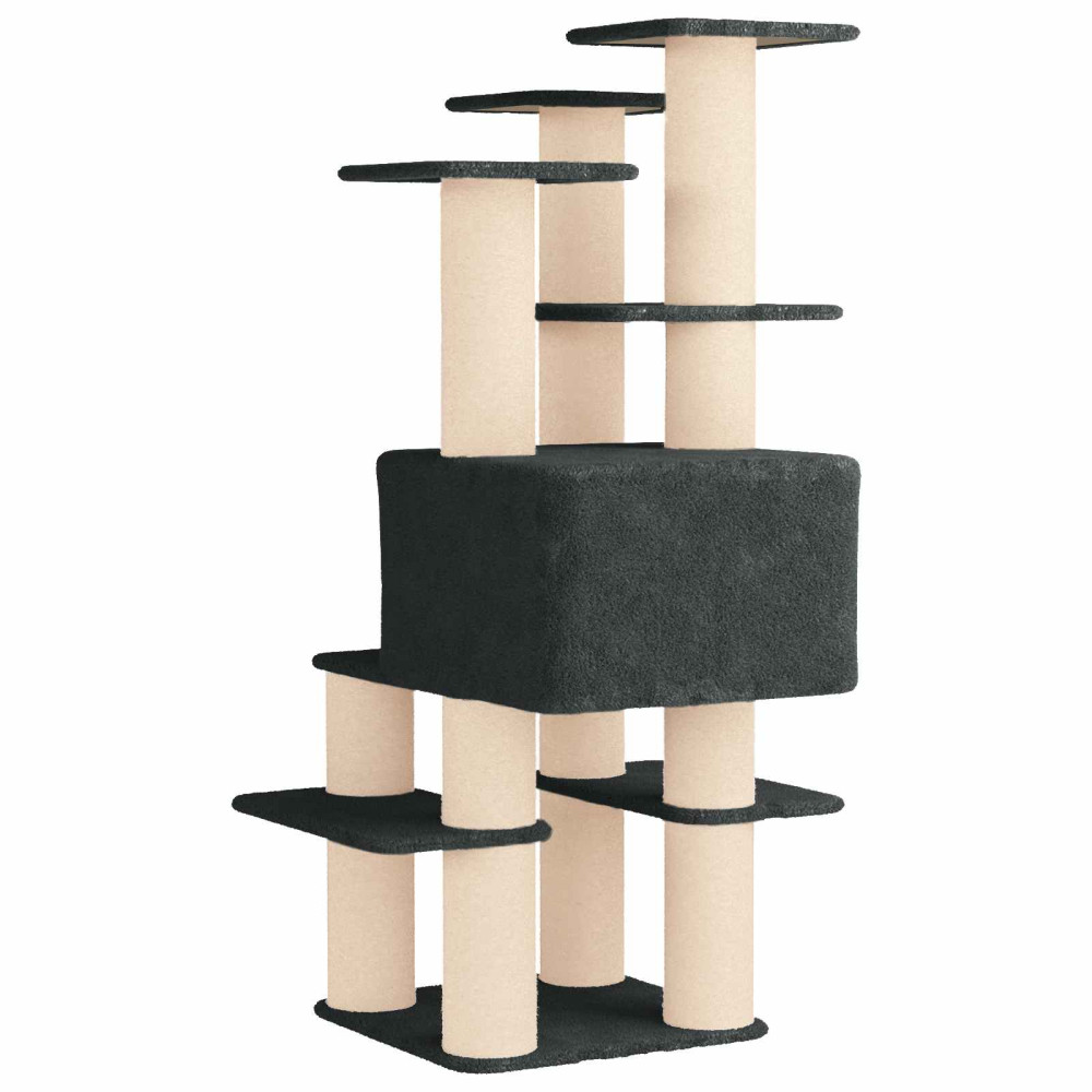 Produktbild för Kattträd med sisal klöspelare Mörkgrå 161 cm