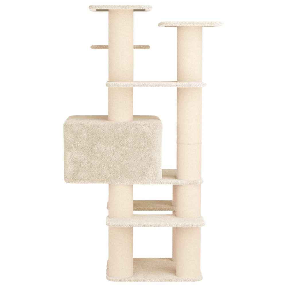 Produktbild för Kattträd med sisal klöspelare Gräddvit 161 cm