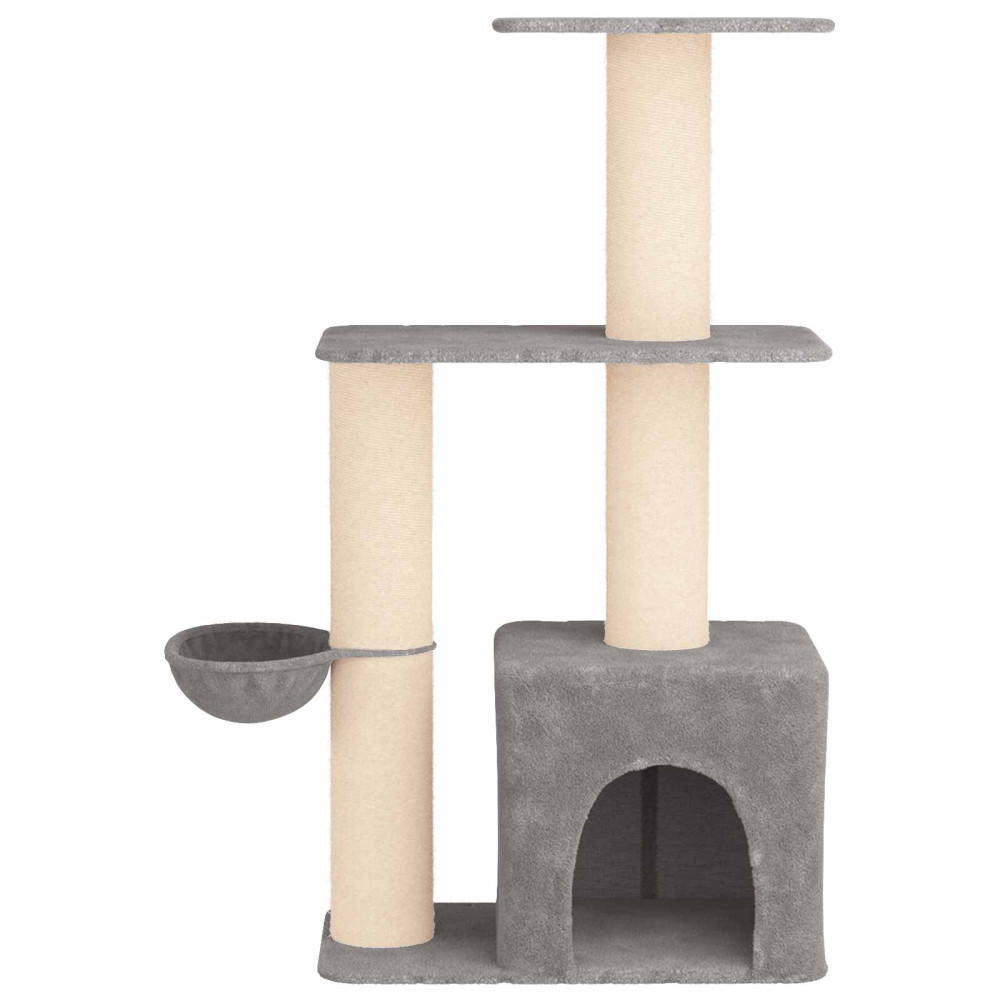 Produktbild för Kattträd med sisal klöspelare Ljusgrå 133 cm