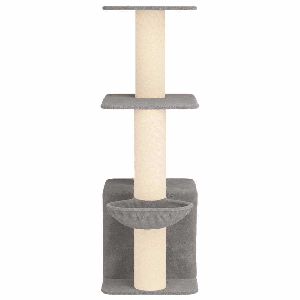 Produktbild för Kattträd med sisal klöspelare Ljusgrå 133 cm