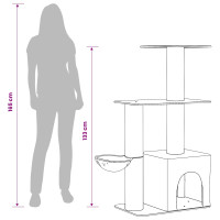 Produktbild för Kattträd med sisal klöspelare Ljusgrå 133 cm
