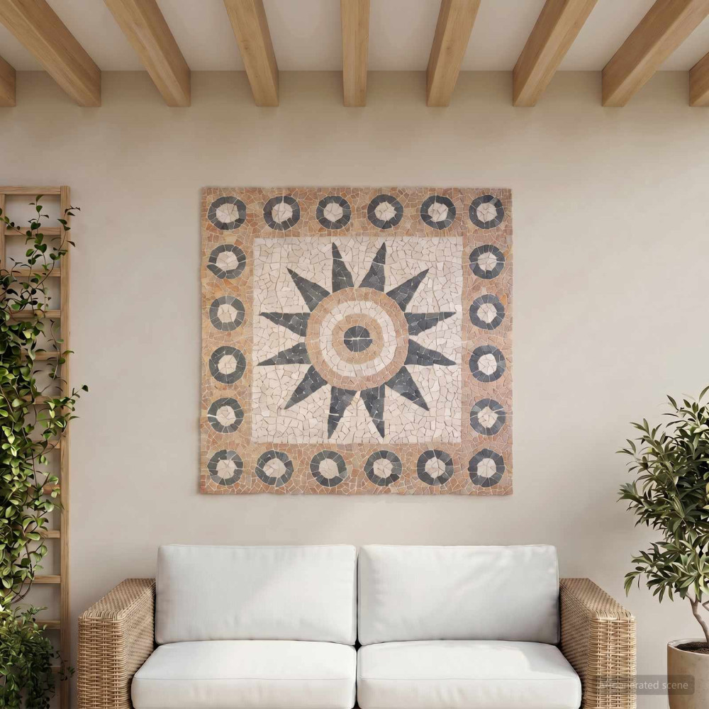 Produktbild för Mosaikplattor Blommönster Flerfärgsdesign 120 x 120 cm Marmor