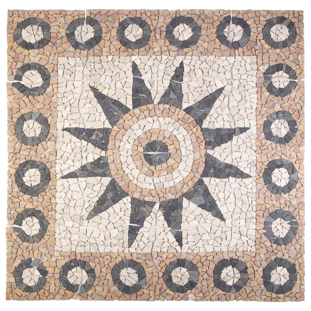 Produktbild för Mosaikplattor Blommönster Flerfärgsdesign 120 x 120 cm Marmor