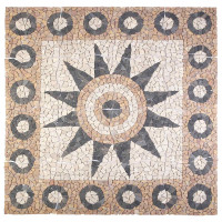 Produktbild för Mosaikplattor Blommönster Flerfärgsdesign 120 x 120 cm Marmor
