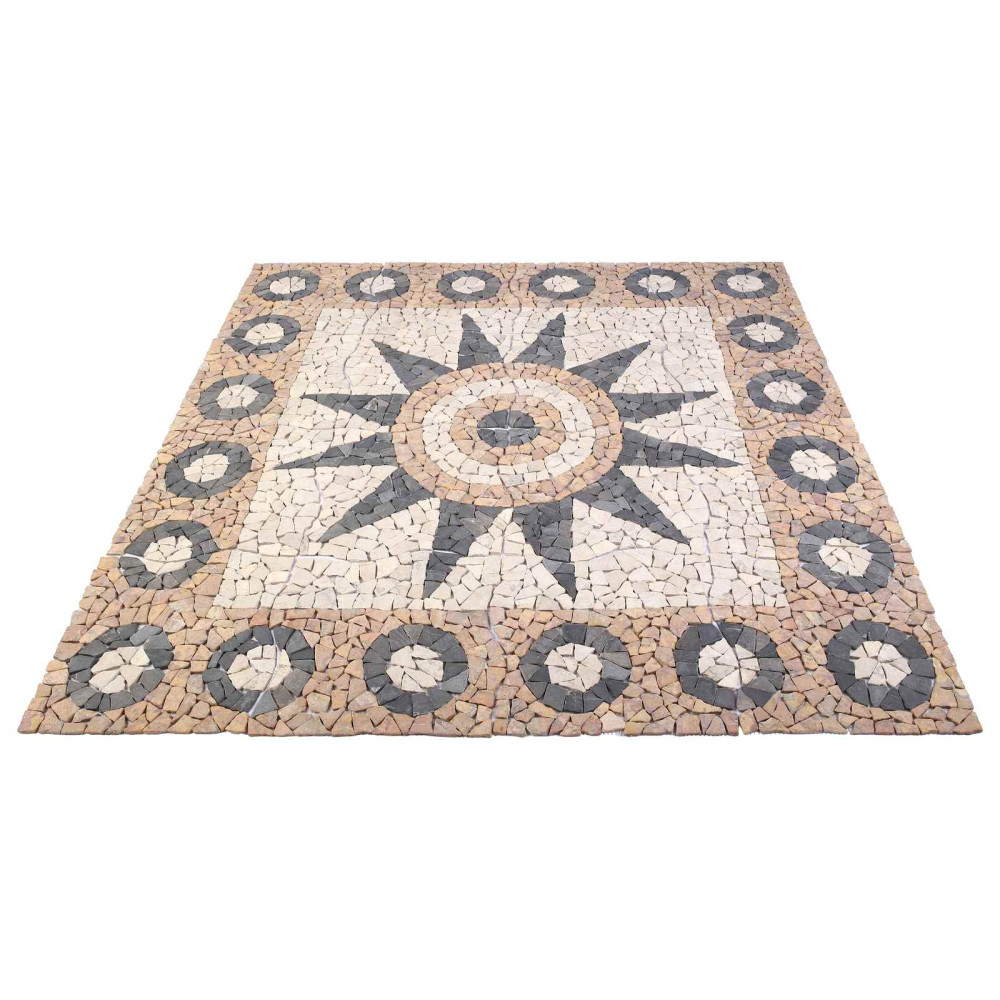 Produktbild för Mosaikplattor Blommönster Flerfärgsdesign 120 x 120 cm Marmor