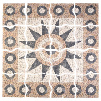 Produktbild för Mosaikplattor Blommönster Flerfärgsdesign 120 x 120 cm Marmor