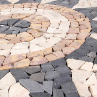 Produktbild för Mosaikplattor Blommönster Flerfärgsdesign 120 x 120 cm Marmor