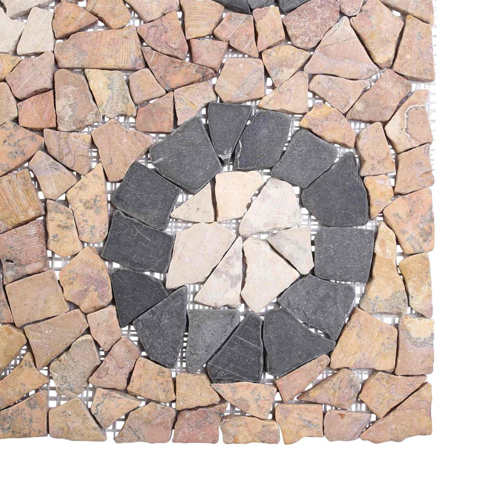 Produktbild för Mosaikplattor Blommönster Flerfärgsdesign 120 x 120 cm Marmor