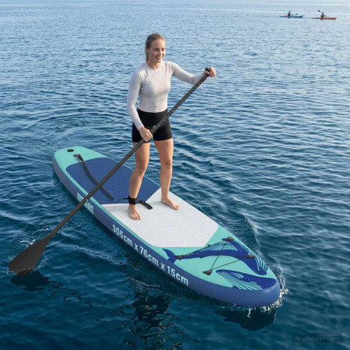 vidaXL Uppblåsbar Stand Up Paddle Board HYDROS 305 x 76 x 15 cm Turkos