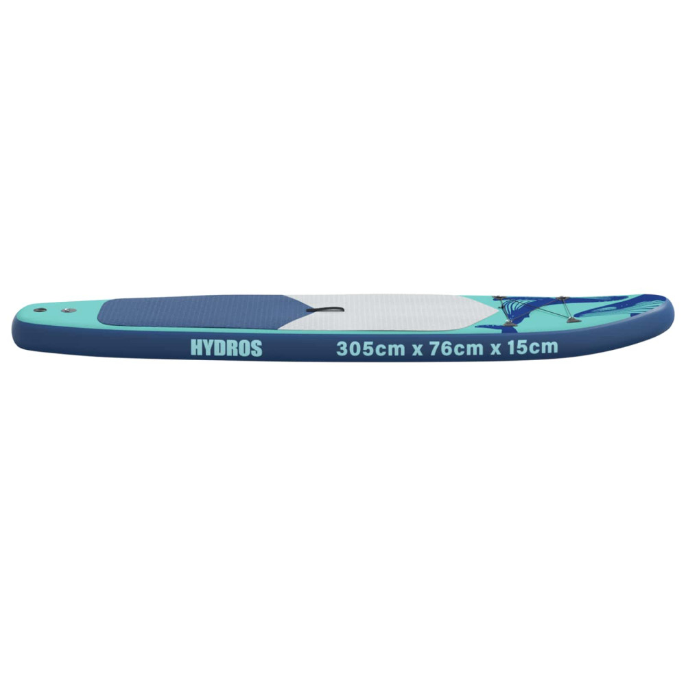 Produktbild för Uppblåsbar Stand Up Paddle Board HYDROS 305 x 76 x 15 cm Turkos