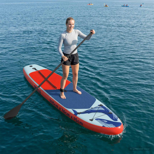 vidaXL Uppblåsbar Stand Up Paddle Board SCYLLA 305 x 76 x 15 cm Blå