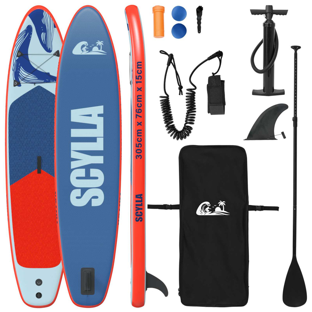 Produktbild för Uppblåsbar Stand Up Paddle Board SCYLLA 305 x 76 x 15 cm Blå