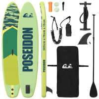 Produktbild för Uppblåsbar Stand Up Paddle Board POSEIDON 305 x 76 x 15 cm Grön