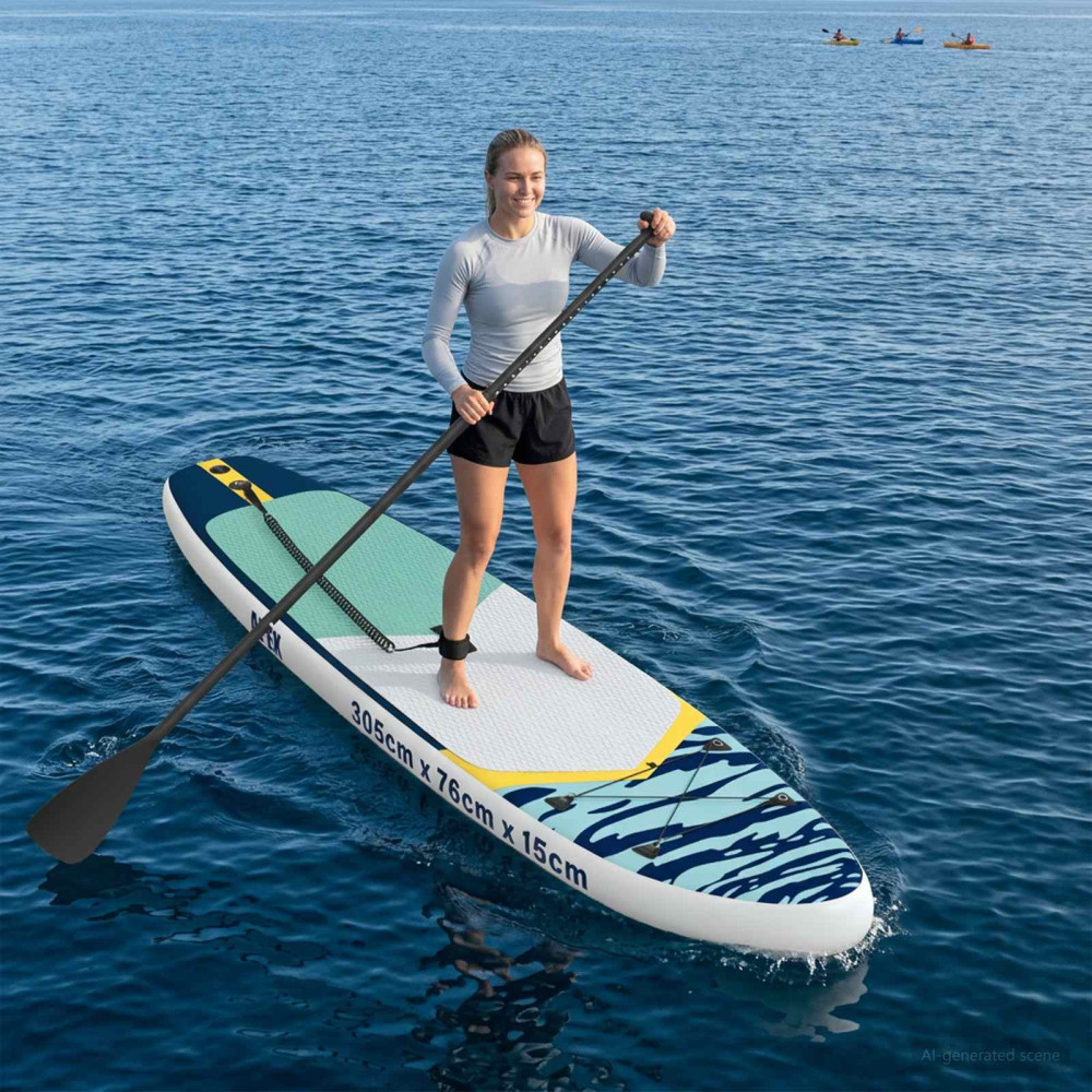Produktbild för Uppblåsbar Stand Up Paddle Board APEX 305 x 76 x 15 cm Blå för