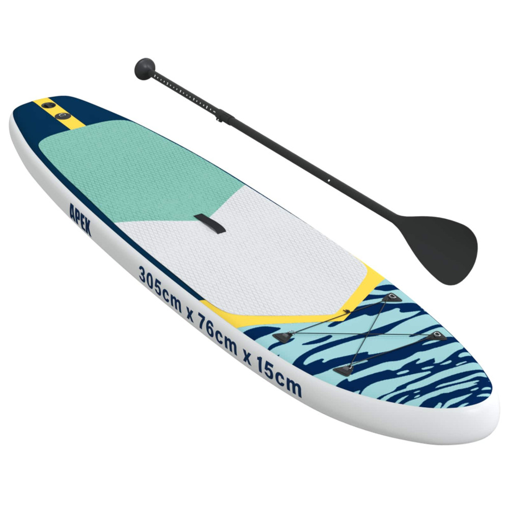 Produktbild för Uppblåsbar Stand Up Paddle Board APEX 305 x 76 x 15 cm Blå för