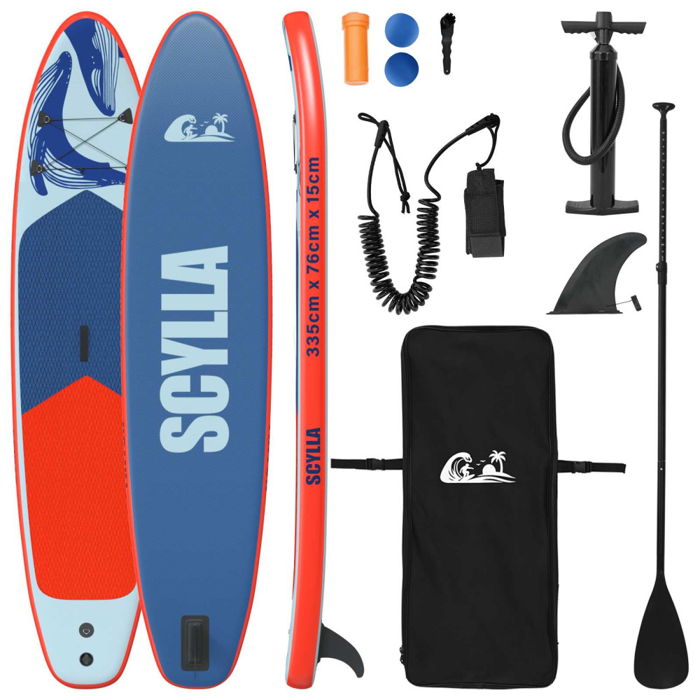 Produktbild för Uppblåsbar Stand Up Paddle Board SCYLLA 335 x 76 x 15 cm Blå