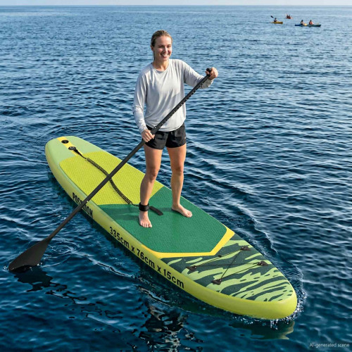 vidaXL Uppblåsbar Stand Up Paddle Board POSEIDON Grön 335 x 76 x 15 cm