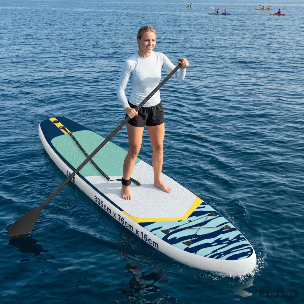Produktbild för Uppblåsbar Stand Up Paddle Board APEX 335 x 76 x 15 cm Blå för