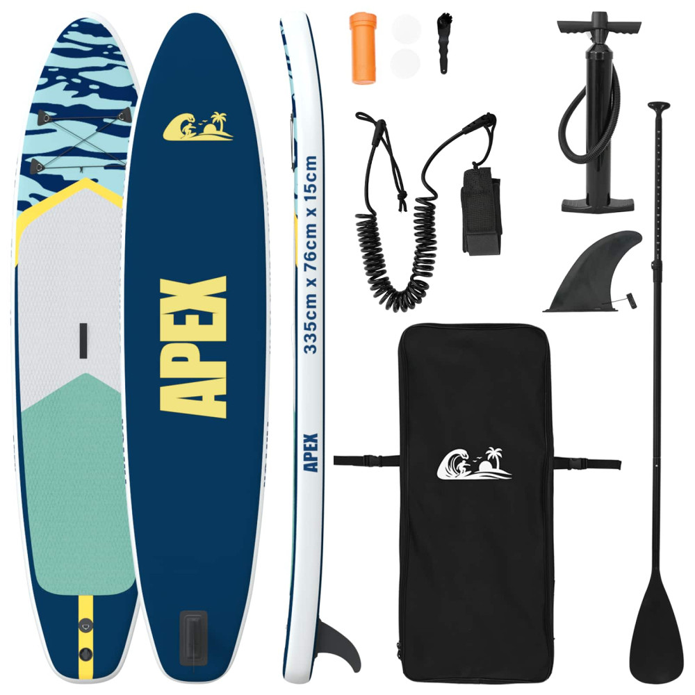 Produktbild för Uppblåsbar Stand Up Paddle Board APEX 335 x 76 x 15 cm Blå för