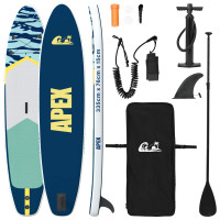 Produktbild för Uppblåsbar Stand Up Paddle Board APEX 335 x 76 x 15 cm Blå för