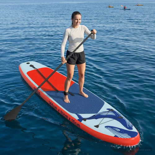 vidaXL Uppblåsbar Stand Up Paddle Board SCYLLA 366 x 81 x 15 cm Blå