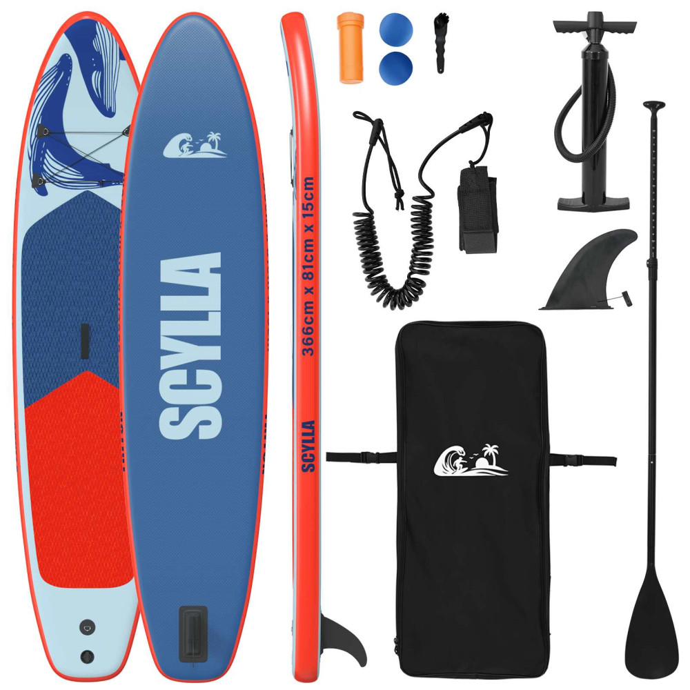 Produktbild för Uppblåsbar Stand Up Paddle Board SCYLLA 366 x 81 x 15 cm Blå