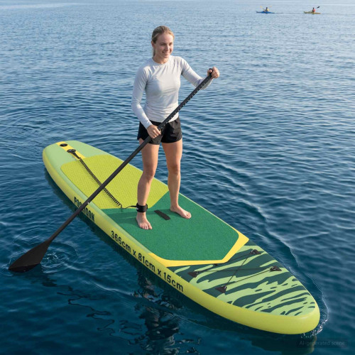 vidaXL Uppblåsbar Stand Up Paddle Board POSEIDON 366 x 81 x 15 cm Grön