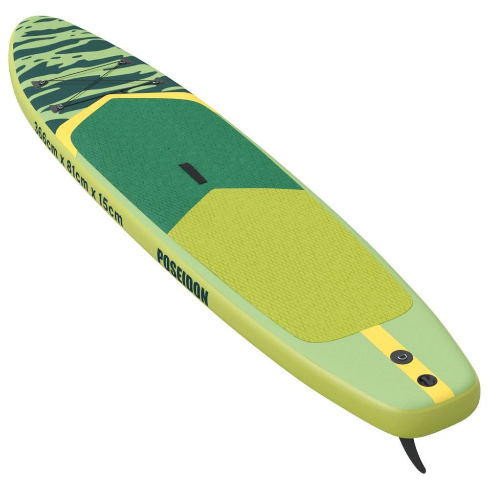 Produktbild för Uppblåsbar Stand Up Paddle Board POSEIDON 366 x 81 x 15 cm Grön