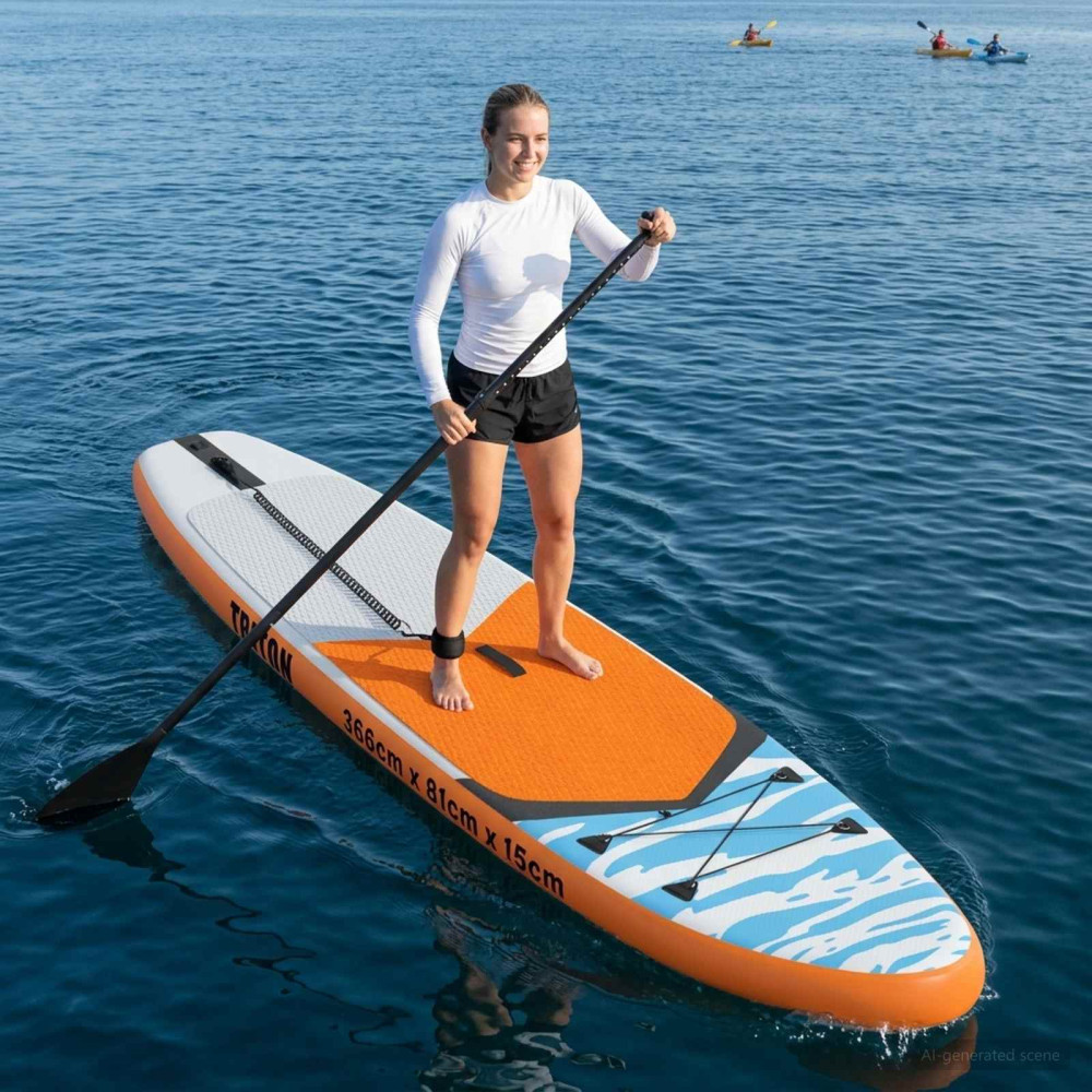 Produktbild för Uppblåsbar Stand Up Paddle Board TRITON 366 x 81 x 15 cm Blå