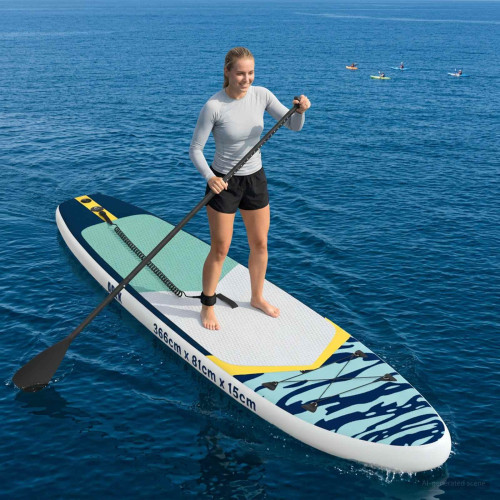 vidaXL Uppblåsbar Stand Up Paddle Board APEX 366 x 81 x 15 cm Blå för