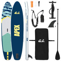 Produktbild för Uppblåsbar Stand Up Paddle Board APEX 366 x 81 x 15 cm Blå för