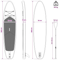 Produktbild för Uppblåsbar Stand Up Paddle Board APEX 366 x 81 x 15 cm Blå för