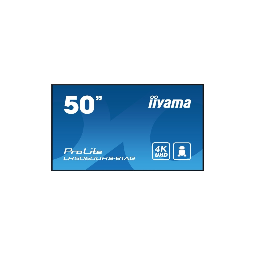 Produktbild för iiyama ProLite LH5060UHS-B1AG 50" Klass (49.5" visbar) LED-bakgrundsbelyst LCD-skärm - 4K - för digital skyltning