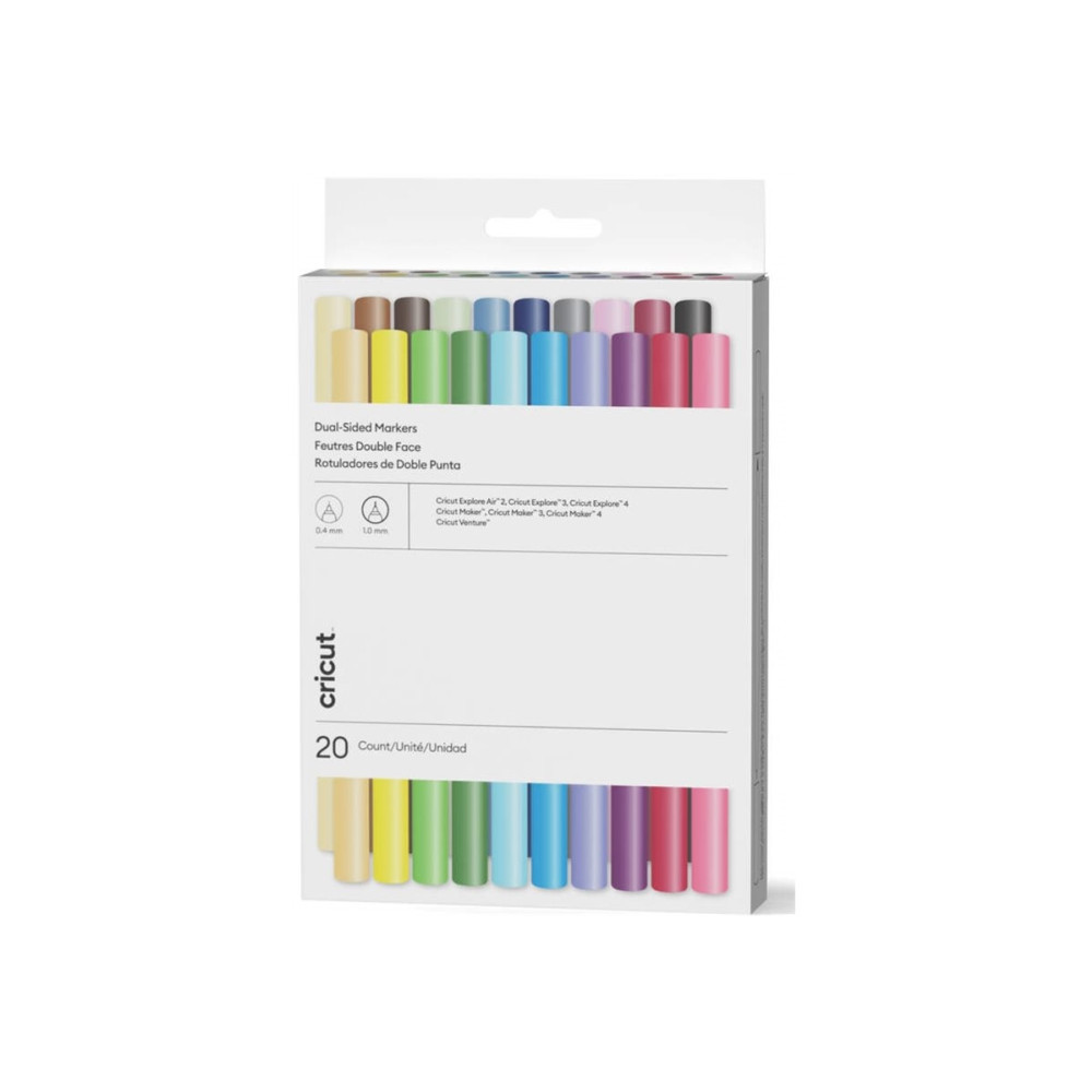 Produktbild för Cricut Ultimate - märkpenna med dubbel spets - blandfärger (paket om 20)