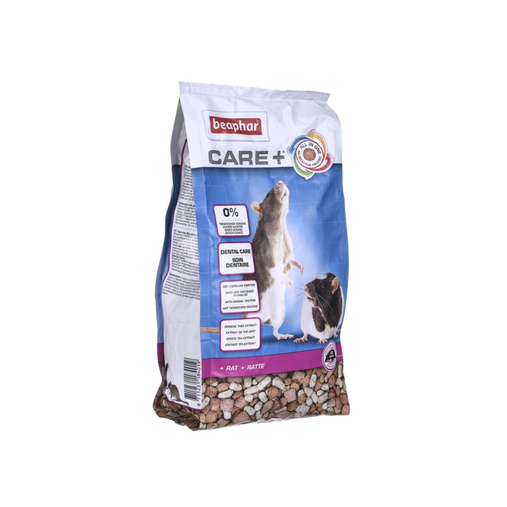 Produktbild för Beaphar Care+, Granulat, 700 g, Rotte, Omega-3, Omega-6, vit...