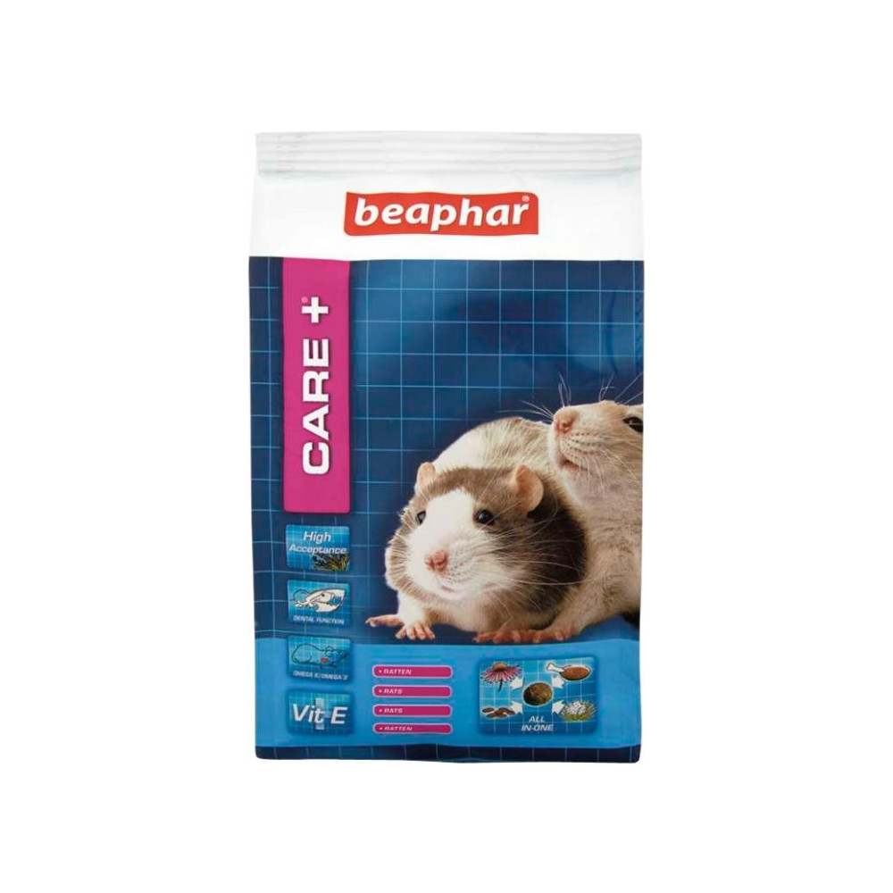 Produktbild för Beaphar Care+, Granulat, 700 g, Rotte, Omega-3, Omega-6, vit...