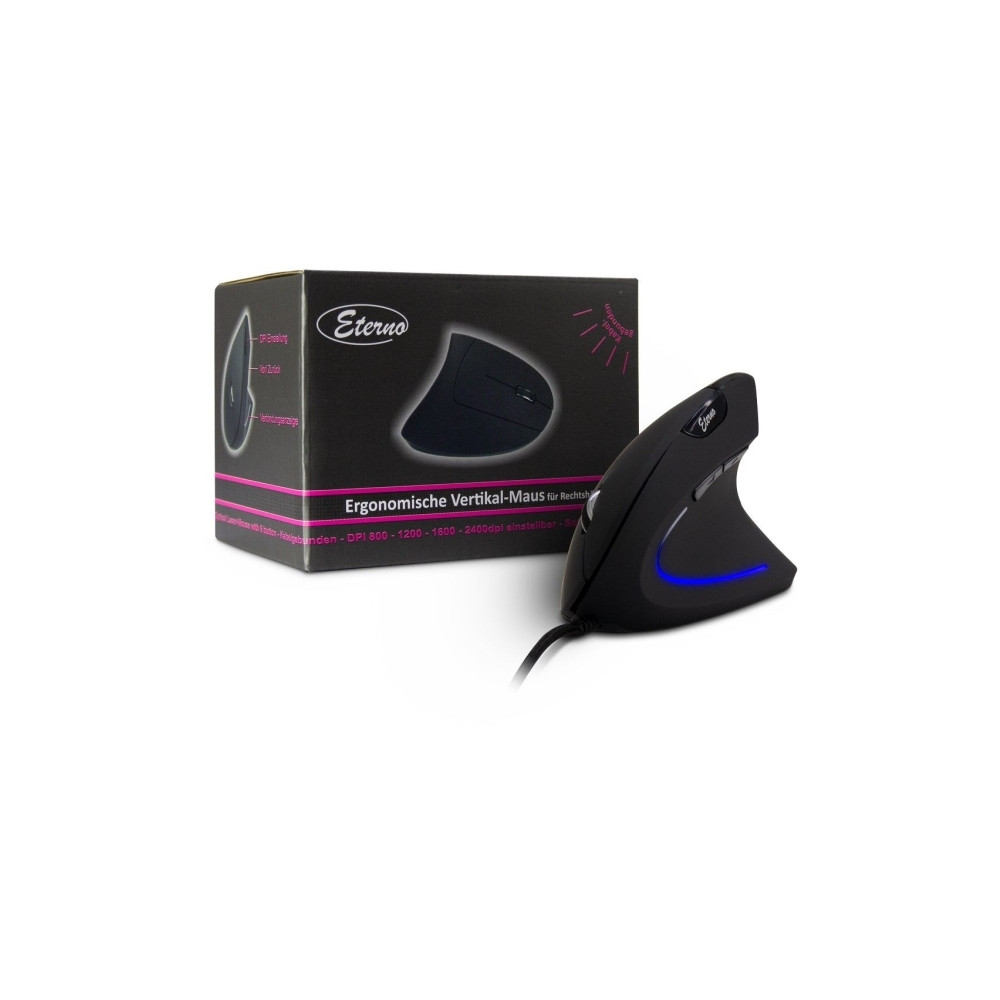 Produktbild för Inter-Tech Eterno KM-206WR - vertikal - vertikal mus - USB 2.0