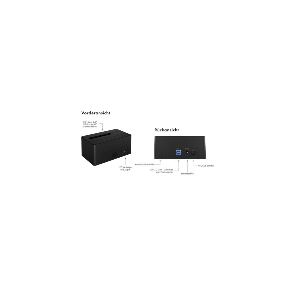 Produktbild för ICY BOX IB-1121-U3 - HDD / SSD dockningsstation - SATA 6Gb/s - USB 3.2 (Gen 1)
