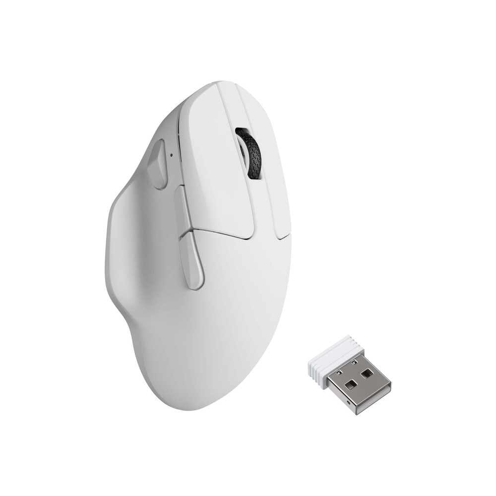 Produktbild för Keychron M7 - vertikal mus - 2.4 GHz, Bluetooth 5.3, USB-C - vit