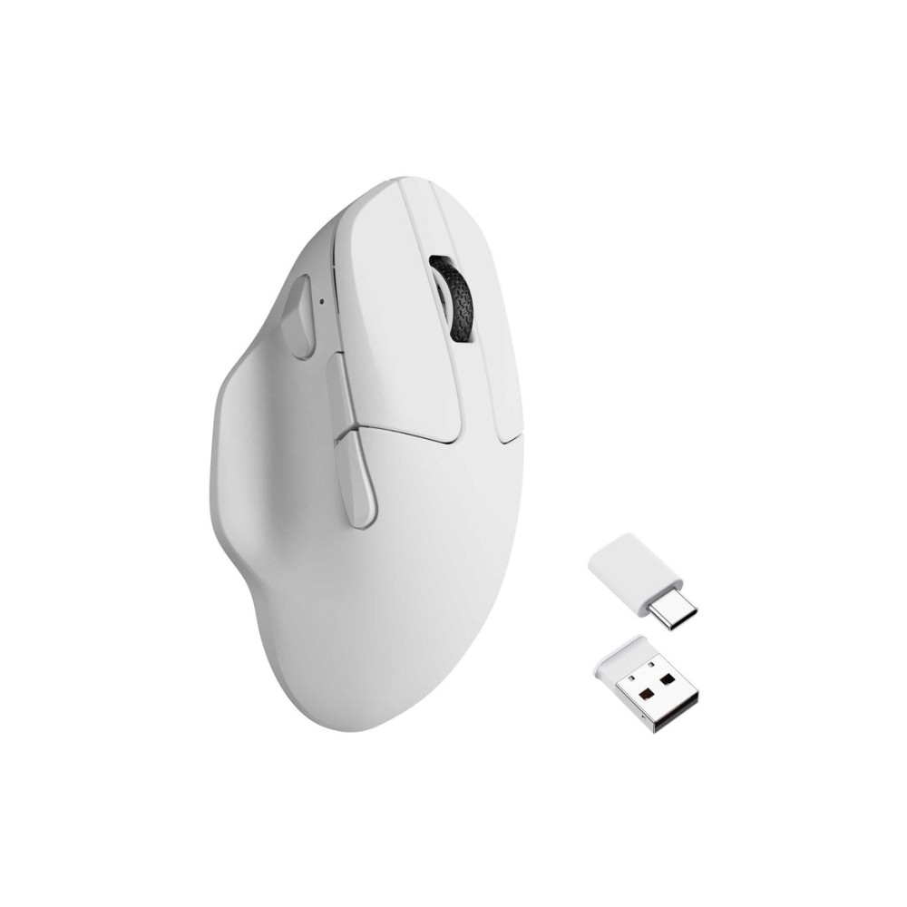 Produktbild för Keychron M7 - vertikal mus - 2.4 GHz, Bluetooth 5.3, USB-C - vit