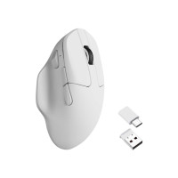 Produktbild för Keychron M7 - vertikal mus - 2.4 GHz, Bluetooth 5.3, USB-C - vit