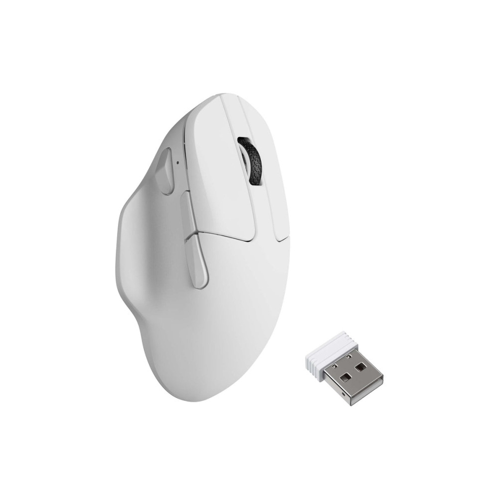 Produktbild för Keychron M7 - vertikal mus - 2.4 GHz, Bluetooth 5.3, USB-C - vit