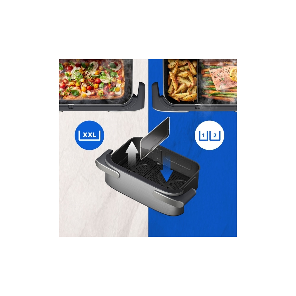 Produktbild för Philips 5000 Series NA565 - dubbel luftfritös - silver/svart