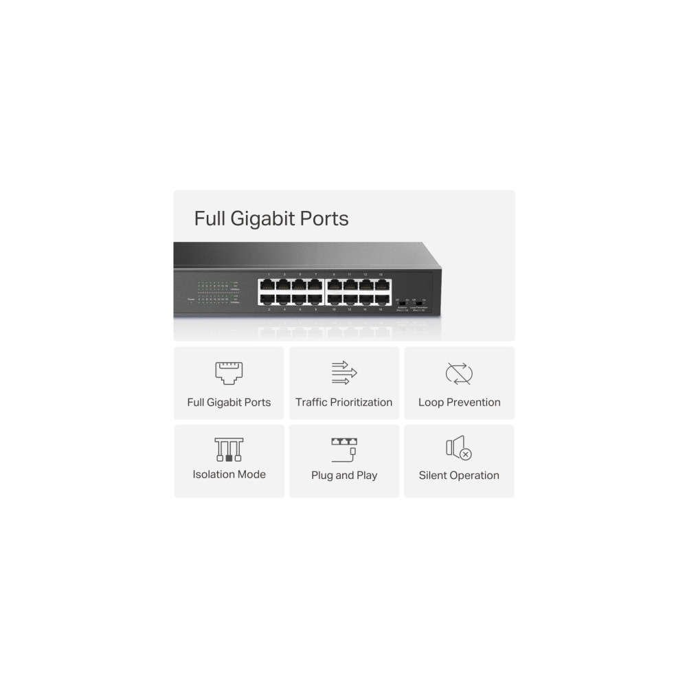 Produktbild för Mercusys MS116GS V1 - switch - 16 portar - rackmonterbar