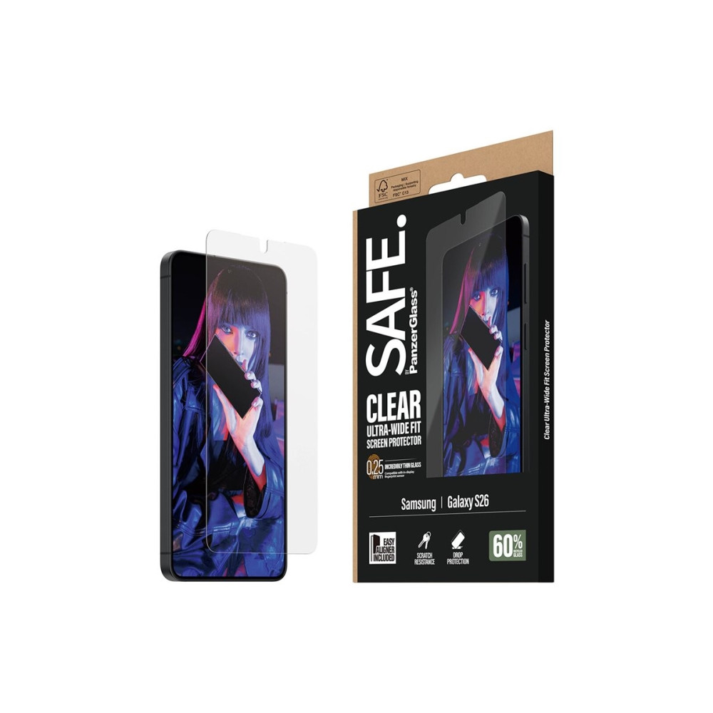 Produktbild för SAFE. by PanzerGlass - skärmskydd för mobiltelefon - ultrabred passning med EasyAligner