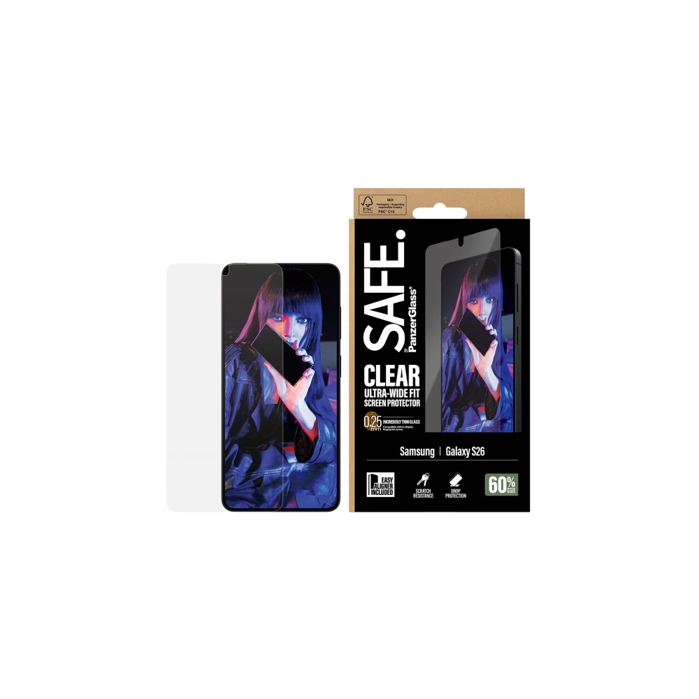 Produktbild för SAFE. by PanzerGlass - skärmskydd för mobiltelefon - ultrabred passning med EasyAligner
