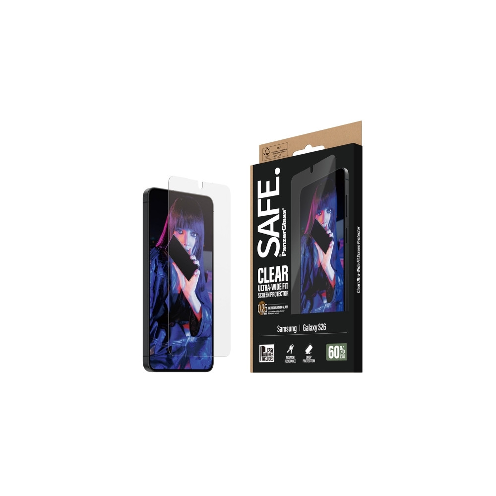 Produktbild för SAFE. by PanzerGlass - skärmskydd för mobiltelefon - ultrabred passning med EasyAligner