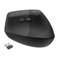 Produktbild för Logitech Lift for Business - vertikal mus - Bluetooth, 2.4 GHz - grafit