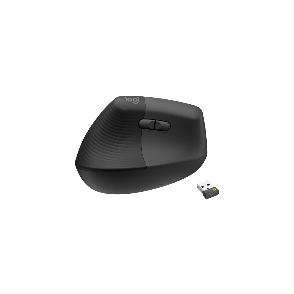 Produktbild för Logitech Lift for Business - vertikal mus - Bluetooth, 2.4 GHz - grafit