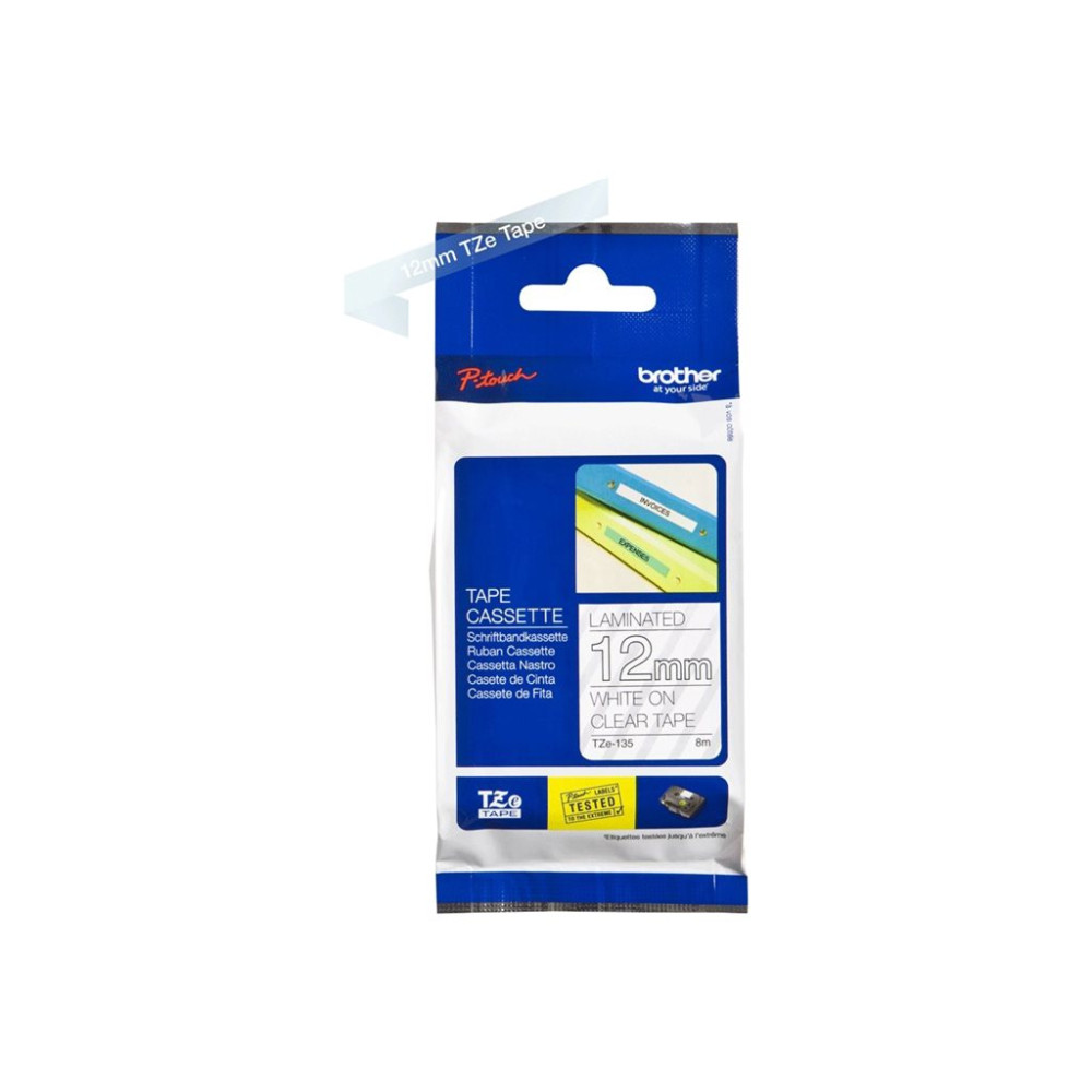 Produktbild för Brother TZe-135 - bandlaminat - 1 kassett(er) - Rulle (1,2 cm x 8 m)